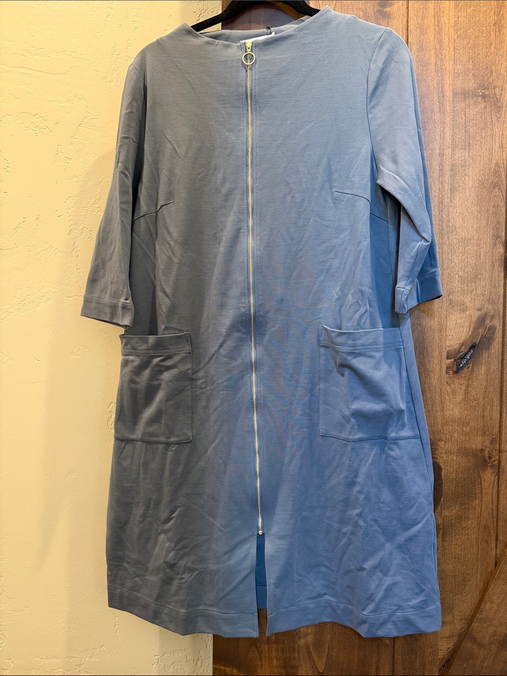Skunkfunk Light Blue Zip-Front Shirt Jacket Dress